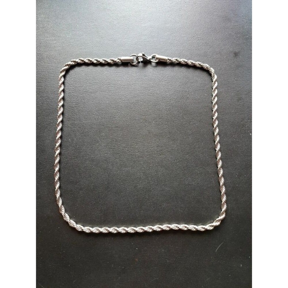 Stainless steel Twisted Rope Chain Necklace 18 inches length